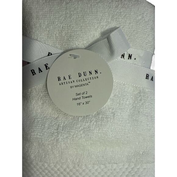 NEW Rae Dunn Christmas Hand Towels HO HO HO Set of 2 White Red Embroidered - Picture 4 of 5